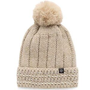 NWT Nanette Lepore Taupe Rhinestone Beanie
